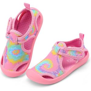 imageSTQ Boys Girls Water Shoes QuickDry Slip on Beach Swim Pool SandalsToddlerLittle KidMulti Pink