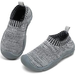 imageSTQ Toddler Shoes Wide Toe Box Boys Slip on Shoes for Kids Girls Sock ShoesGrey