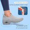 imageSTQ Walking Shoes Women Slip On Sneakers Air Cushion Comfortable Breathable Lightweight Mesh Shoes Shock Absorbing Design Ideal for Plantar Fasciitis All Day StandingMedium Grey Pink