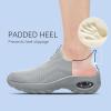 imageSTQ Walking Shoes Women Slip On Sneakers Air Cushion Comfortable Breathable Lightweight Mesh Shoes Shock Absorbing Design Ideal for Plantar Fasciitis All Day StandingMedium Grey Pink
