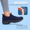 imageSTQ Walking Shoes Women Slip On Sneakers Air Cushion Comfortable Breathable Lightweight Mesh Shoes Shock Absorbing Design Ideal for Plantar Fasciitis All Day StandingNavy Teal