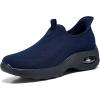 imageSTQ Walking Shoes Women Slip On Sneakers Air Cushion Comfortable Breathable Lightweight Mesh Shoes Shock Absorbing Design Ideal for Plantar Fasciitis All Day StandingNavy Teal