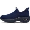 imageSTQ Walking Shoes Women Slip On Sneakers Air Cushion Comfortable Breathable Lightweight Mesh Shoes Shock Absorbing Design Ideal for Plantar Fasciitis All Day StandingNavy Teal