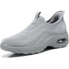 imageSTQ Walking Shoes Women Slip On Sneakers Air Cushion Comfortable Breathable Lightweight Mesh Shoes Shock Absorbing Design Ideal for Plantar Fasciitis All Day StandingMedium Grey Pink