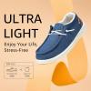 imageSTQ Womens Slip on LoafersOrthopedic Comfotable Fur Lined Ultralight Boat Casual Shoes with Arth SupportDenim Blue