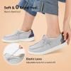 imageSTQ Womens Slip on LoafersOrthopedic Comfotable Fur Lined Ultralight Boat Casual Shoes with Arth SupportLight Grey