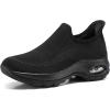 imageSTQ Womens Slip on Walking Shoes Air Cushion Comfortable Supportive Orthopedic Nursing Sneakers for Plantar FasciitisAll Black