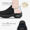imageSTQ Womens Slip on Walking Shoes Air Cushion Comfortable Supportive Orthopedic Nursing Sneakers for Plantar FasciitisAll Black