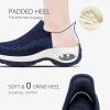 imageSTQ Womens Slip on Walking Shoes Air Cushion Comfortable Supportive Orthopedic Nursing Sneakers for Plantar FasciitisNavy