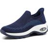 imageSTQ Womens Slip on Walking Shoes Air Cushion Comfortable Supportive Orthopedic Nursing Sneakers for Plantar FasciitisNavy
