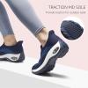 imageSTQ Womens Slip on Walking Shoes Air Cushion Comfortable Supportive Orthopedic Nursing Sneakers for Plantar FasciitisNavy