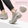 imageSTQ Womens Slip on Walking Shoes Air Cushion Comfortable Supportive Orthopedic Nursing Sneakers for Plantar FasciitisTaupe