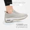 imageSTQ Womens Slip on Walking Shoes Air Cushion Comfortable Supportive Orthopedic Nursing Sneakers for Plantar FasciitisTaupe