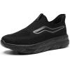 imageSTQ Womens Slip on Walking Shoes Supportive Non Slip Work Lightweight Cushion Plantar Fasciitis Orthopedic Breathable Sneakers for All Day StandingAll Black