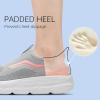 imageSTQ Womens Slip on Walking Shoes Supportive Non Slip Work Lightweight Cushion Plantar Fasciitis Orthopedic Breathable Sneakers for All Day StandingLight Grey Pink