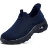 imageSTQ Walking Shoes Women Slip On Sneakers Air Cushion Comfortable Breathable Lightweight Mesh Shoes Shock Absorbing Design Ideal for Plantar Fasciitis All Day StandingNavy Teal