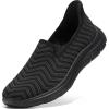 imageSTQ Walking Shoes Women Slip on Sneakers Orthopedic Shoes Non Slip Elderly Comfort Lightweight Casual Standing TravellingBlack