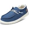 imageSTQ Womens Slip on LoafersOrthopedic Comfotable Fur Lined Ultralight Boat Casual Shoes with Arth SupportDenim Blue