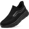 imageSTQ Womens Slip on Walking Shoes Supportive Non Slip Work Lightweight Cushion Plantar Fasciitis Orthopedic Breathable Sneakers for All Day StandingAll Black