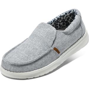 imageSTQ Slip on Boat Shoes for Women Orthopedic Casual Loafers with Arch SupportLight Grey