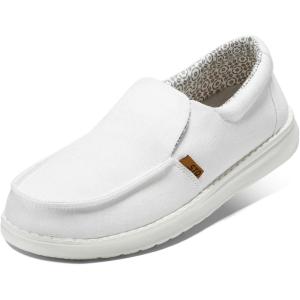 imageSTQ Slip on Boat Shoes for Women Orthopedic Casual Loafers with Arch SupportWhite Floral