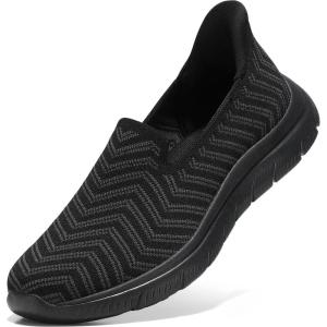imageSTQ Walking Shoes Women Slip on Sneakers Orthopedic Shoes Non Slip Elderly Comfort Lightweight Casual Standing TravellingBlack