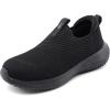 imageSTQ Kids Shoes Girls Boys Lightweight Slip on Walking SneakersAll Black