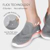 imageSTQ Slip On Sneakers for Women Lightweight Walking Shoes Comfortable Breathable Mesh with Arch SuuportLight Grey Pink