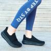imageSTQ Slip on Sneakers Women Walking Shoes with Arch Support Comfortable NonSlip Nurse ShoesAll Black