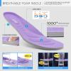 imageSTQ Slip on Sneakers Women Walking Shoes with Arch Support Comfortable NonSlip Nurse ShoesCharcoal Grey Purple