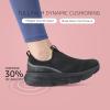 imageSTQ Slip on Sneakers Women Walking Shoes with Arch Support Memory FoamAll Black