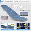 imageSTQ Slip on Sneakers Women Walking Shoes with Arch Support Memory FoamDenim Blue