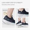 imageSTQ Slip on Sneakers Women Walking Shoes with Arch Support Memory FoamNavy Teal
