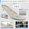 imageSTQ Slip on Walking Shoes for Women Arch Support Mesh Comfy Work ShoesTaupe