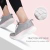 imageSTQ Tennis Shoes Womens Sneakers Breathable Mesh Walking Shoes Arch Support Orthopedic Athletic Workout Gym Running Shoe for Travel Jogging Sports Cross TrainingLight GreyPink