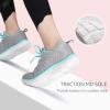 imageSTQ Tennis Shoes Womens Sneakers Breathable Mesh Walking Shoes Arch Support Orthopedic Athletic Workout Gym Running Shoe for Travel Jogging Sports Cross TrainingLight GreyAqua