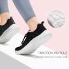imageSTQ Tennis Shoes Womens Sneakers Breathable Mesh Walking Shoes Arch Support Orthopedic Athletic Workout Gym Running Shoe for Travel Jogging Sports Cross TrainingBlackPink