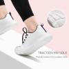 imageSTQ Tennis Shoes Womens Sneakers Breathable Mesh Walking Shoes Arch Support Orthopedic Athletic Workout Gym Running Shoe for Travel Jogging Sports Cross TrainingWhite Coke Black