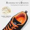 imageSTQ Tennis Shoes Womens Sneakers Breathable Mesh Walking Shoes Arch Support Orthopedic Athletic Workout Gym Running Shoe for Travel Jogging Sports Cross TrainingBlack Orange