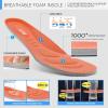 imageSTQ Tennis Shoes Womens Sneakers Breathable Mesh Walking Shoes Arch Support Orthopedic Athletic Workout Gym Running Shoe for Travel Jogging Sports Cross TrainingBlack Orange