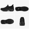 imageSTQ Walking Shoes Women Slip On Sneakers Air Cushion Comfortable Breathable Lightweight Mesh Shoes Shock Absorbing Design Ideal for Plantar Fasciitis All Day Standing All Black 8 US