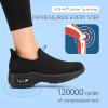 imageSTQ Walking Shoes Women Slip On Sneakers Air Cushion Comfortable Breathable Lightweight Mesh Shoes Shock Absorbing Design Ideal for Plantar Fasciitis All Day Standing All Black 8 US