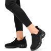 imageSTQ Walking Shoes Women Slip On Sneakers Air Cushion Comfortable Breathable Lightweight Mesh Shoes Shock Absorbing Design Ideal for Plantar Fasciitis All Day Standing All Black 8 US