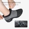 imageSTQ Walking Shoes Women Slip on Sneakers Non Slip Work AirCushion Arch Support Tennis Plantar Fasciitis Orthopedic Breathable Mesh Comfortable Ladies NursingGrey Black