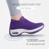 imageSTQ Walking Shoes Women Slip on Sneakers Non Slip Work AirCushion Arch Support Tennis Plantar Fasciitis Orthopedic Breathable Mesh Comfortable Ladies NursingPurple