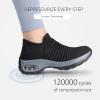 imageSTQ Walking Shoes Women Slip on Sneakers Non Slip Work AirCushion Arch Support Tennis Plantar Fasciitis Orthopedic Breathable Mesh Comfortable Ladies NursingBlack