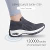 imageSTQ Walking Shoes Women Slip on Sneakers Non Slip Work AirCushion Arch Support Tennis Plantar Fasciitis Orthopedic Breathable Mesh Comfortable Ladies NursingDark Grey