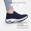 imageSTQ Walking Shoes Women Slip on Sneakers Non Slip Work AirCushion Arch Support Tennis Plantar Fasciitis Orthopedic Breathable Mesh Comfortable Ladies NursingNavy