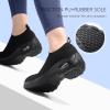 imageSTQ Walking Shoes Women Slip on Sneakers Non Slip Work AirCushion Arch Support Tennis Plantar Fasciitis Orthopedic Breathable Mesh Comfortable Ladies NursingPure Black