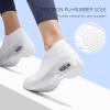 imageSTQ Walking Shoes Women Slip on Sneakers Non Slip Work AirCushion Arch Support Tennis Plantar Fasciitis Orthopedic Breathable Mesh Comfortable Ladies NursingWhite
